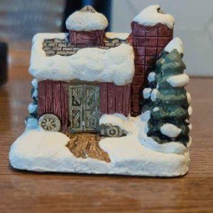 The American Rustic Series Country Christmas Cottage Barn with Silo